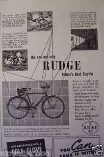 RUDGE BRITAINS BEST BICYCLE VINTAGE AD 1948  
