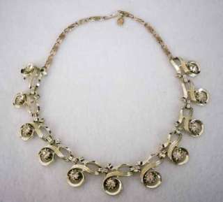 Big Vintage Rhinestone Silver Tone Necklace 16 Long  