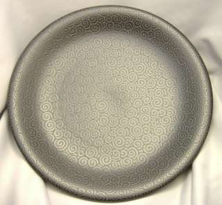 Platter round Japanese black matte serving dish ceramic  