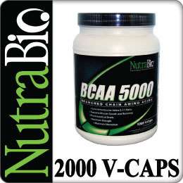 NutraBio BCAA Powder   2000 Capsules   Branched Amino Acids 