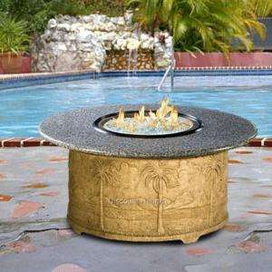   Chat Height Fire Glass Gas Fire Pit Firepit Granite Top NG LP  