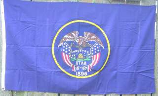 LARGE HEAVY COTTON UTAH FLAG DEFIANCE FLAG US  