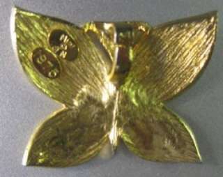 Vintage Gold color Butterfly pendant 1975 Mimi di N  