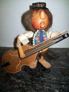 Vintage ANRI CASY BOYS CELLO PLAYER CARVED WOOD italy  
