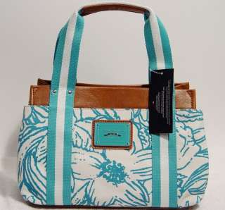 NEW Tommy Hilfiger Floral Canvas Handbag Tote Bag Purse  