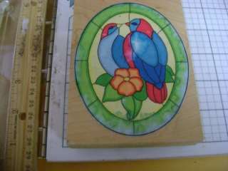 Stained Glass Window Panel Oval Love Birds Stamps in Motion ~*~ Free 