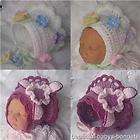 Crochet Pattern   for Beautiful Babys Bonnets Flower Hat Fleur Sizes 0 
