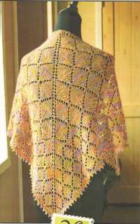 LEAFY LACE TRIANGLE SHAWL to KNIT by FRANZISKA COLLINS for FIESTA 