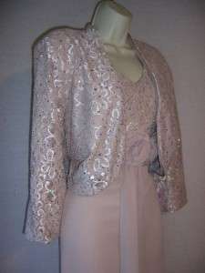 JESSICA HOWARD Woman Beige Lace/Chiffon Formal Evening dress & Jacket 
