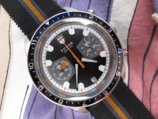 2010 TUDOR Heritage Monte Carlo Chronograph 70330N Black Dial Watch NO 