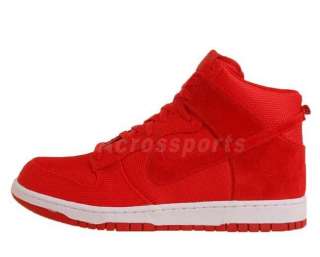 Nike Dunk High Premium Sport Red Suede 2011 Mens Classic Casual Shoes 