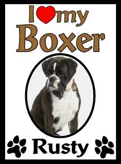 Love My Boxer Dog Personalized Kitchen Magnet Gift   2 Styles  