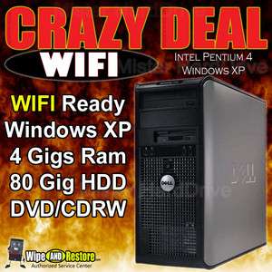     Dell Desktop Computer   WIFI   Windows XP   4 GB   GX620 / GX745