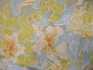 vtg 50s 60s Bright Tropical Floral Drape Fabric  