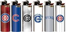 6pc FULL SET MLB LICENSED CHICAGO CUBS BIC LIGHTERS G67  