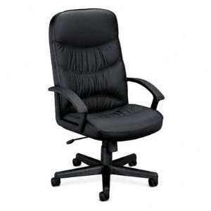  Basyx BSXVL64XST11 Black Leather Chair with Loop Arms 