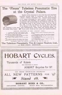   1896 Ramblers Piggott Ludgate Hobart Tubeless Pneumatic Tire 
