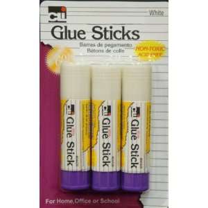  Charles Leonard Inc., Glue, Sticks, White, .28 Ounce, 3 