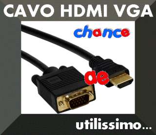 CAVO VIDEO HDMI VGA PLAYSTATION PC TV LCD XBOX MONITOR  