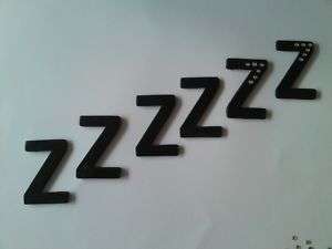Black wood shabby chic word/letters ZZZZZZ wall art  