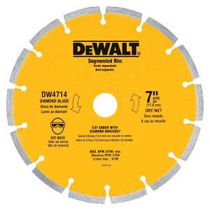 DEWALT DW4714 Industrial 7 Inch Dry Cut Damond Blade 028874047143 