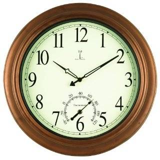River City Clocks 24 Inch Indoor/Outdoor Clock with Brass Colored 