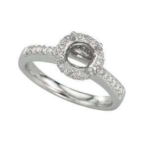    14K White Gold 1/3 ct. Diamond Semi Mount Engagement Ring Jewelry
