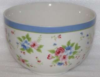 Martha Stewart china Roses & Blue flowers Soup Bowl HTF  