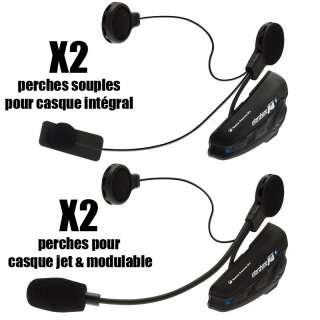   Intercom moto Interphone F4 Twin + Kit mains libres Bluetooth 2 