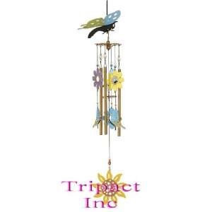  33 Inch Jewel Home Décor Metal Wind Chimes   Butterfly 