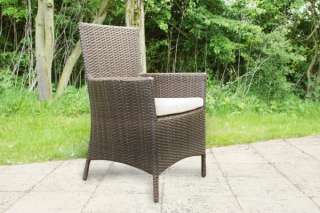 ALL WEATHER RATTAN GARDEN BROWN OXFORD DINING CHAIR  