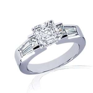  2.65 Ct Asscher Cut Diamond Engagement Ring Bezel Set CUT 