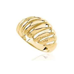    Scalloped Dome Ring in 14 Karat Yellow Gold   Size 7 Jewelry