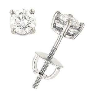    Ladies 4 Prong Round Diamond Stud Earrings .73cttw Jewelry