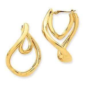  14k Gold Double Twisted Hoop Earrings Jewelry