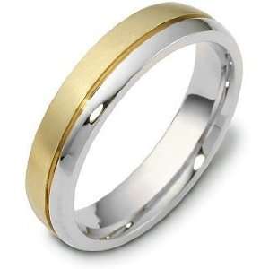  Titanium & 18 Karat Yellow Gold 5mm Plain Wedding Band Ring 