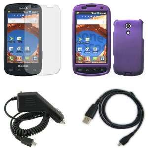 Combo Rubber Feel Purple Protective Case Faceplate Cover + LCD Screen 