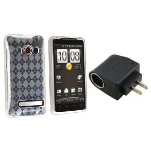   Cover + AC to DC Car Cigarette Lighter Socket Adapter for HTC EVO 4G