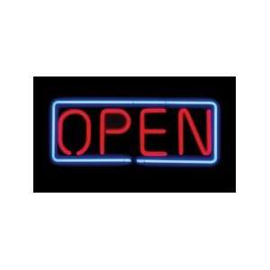  Open Rectangular Large with Plastic Back Neon Sign 14 x 34 