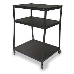   Carts and Cabinets Cart,Wide Body,3 Shelves,Black