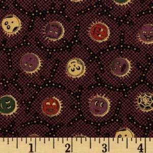  44 Wide Pumpkin Hill Circles Purple/Multi Fabric By The 