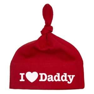  So Relative Red Knotted Baby Infant Hat Cap   I Love (Heart) Daddy 
