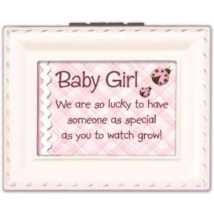  Baby Girl Cottage Garden Pink Tiny Square Treasure Box 