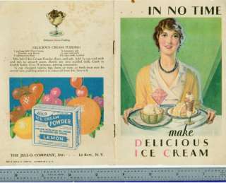 Rare Antique 1930 Jello Ice Cream Recipe Cookbook Vint  