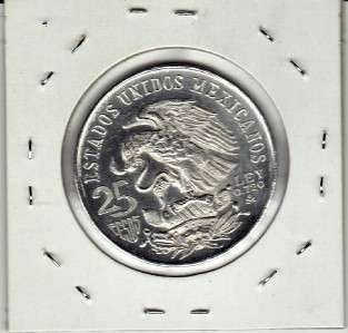 Mexico $ 25 Pesos Silver 0.720 * Brilliant * Coin 1968  