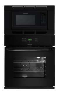   27 Inch Black Electric Self Cleaning Wall Oven Microwave Combo  