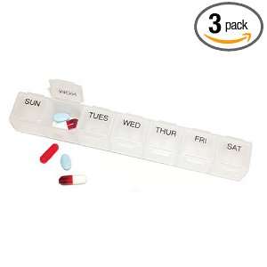  Duro Med 7 Day Pill Holder, Clear (Pack of 3) Health 