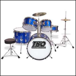 Quality 5 Piece Junior Kids Drum Kit/Set Blue New  