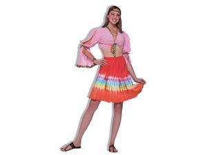   60s 70s Hippie Woodstock Tye Dye Mini Skirt Costume Adult Standard