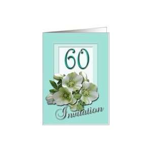  60th Birthday Celebration Invitation   white hellebores 